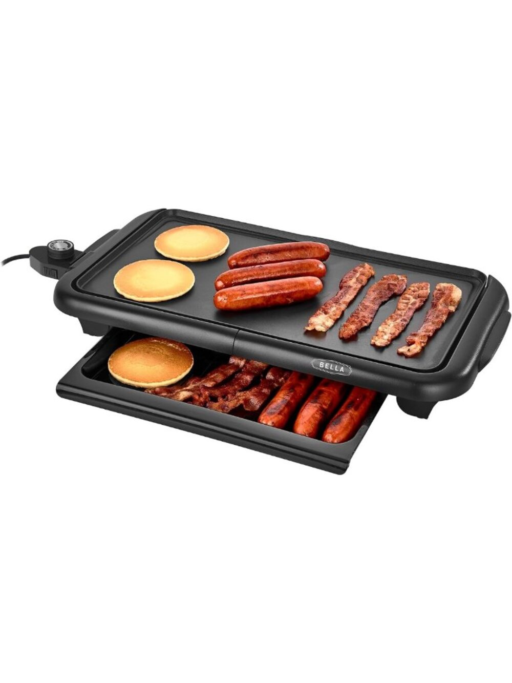 10"x18" Non-Toxic Electric Griddle with Warming Tray - Copper/Black Kitchen